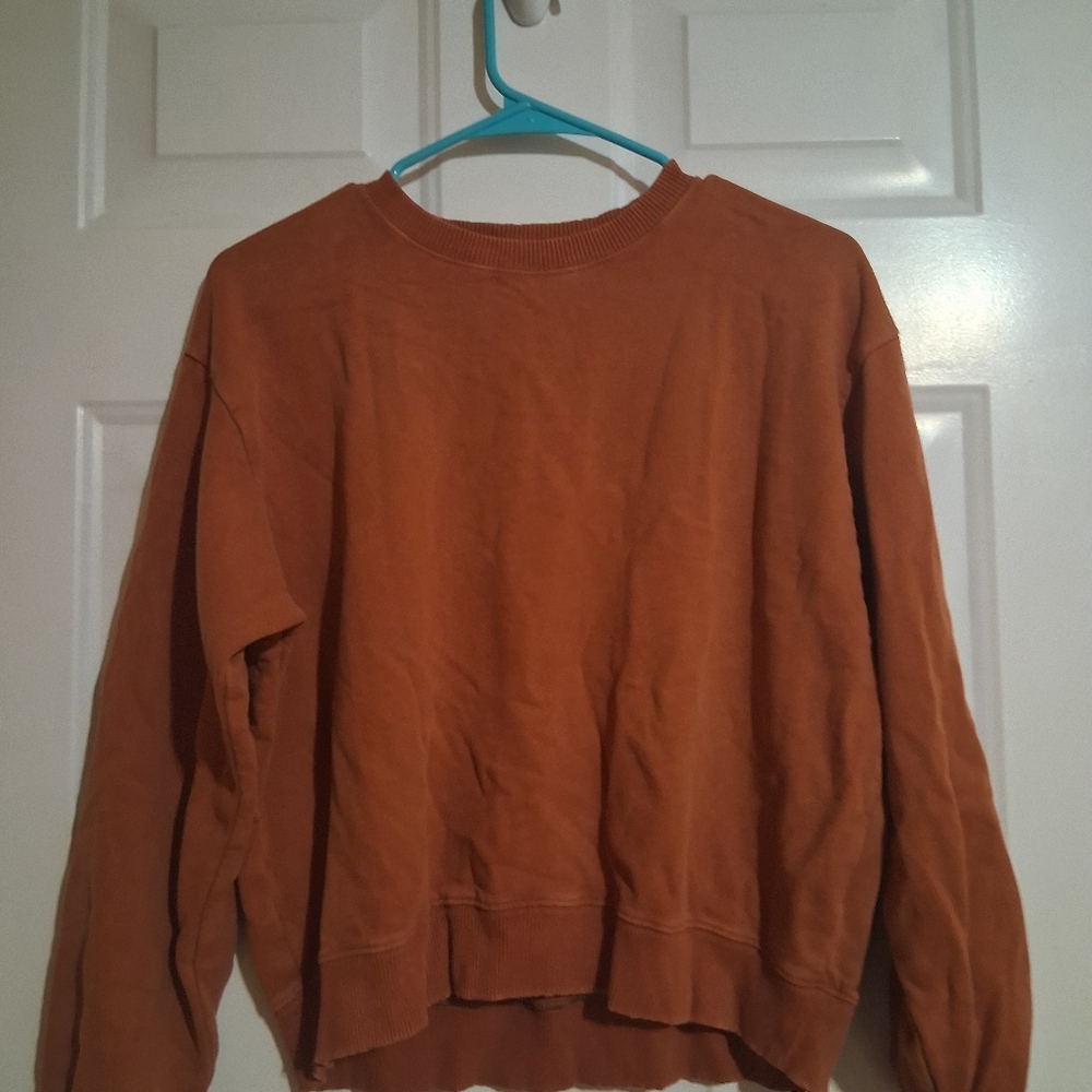American Eagle Outfitters Women's Rust Crew Neck Sweater